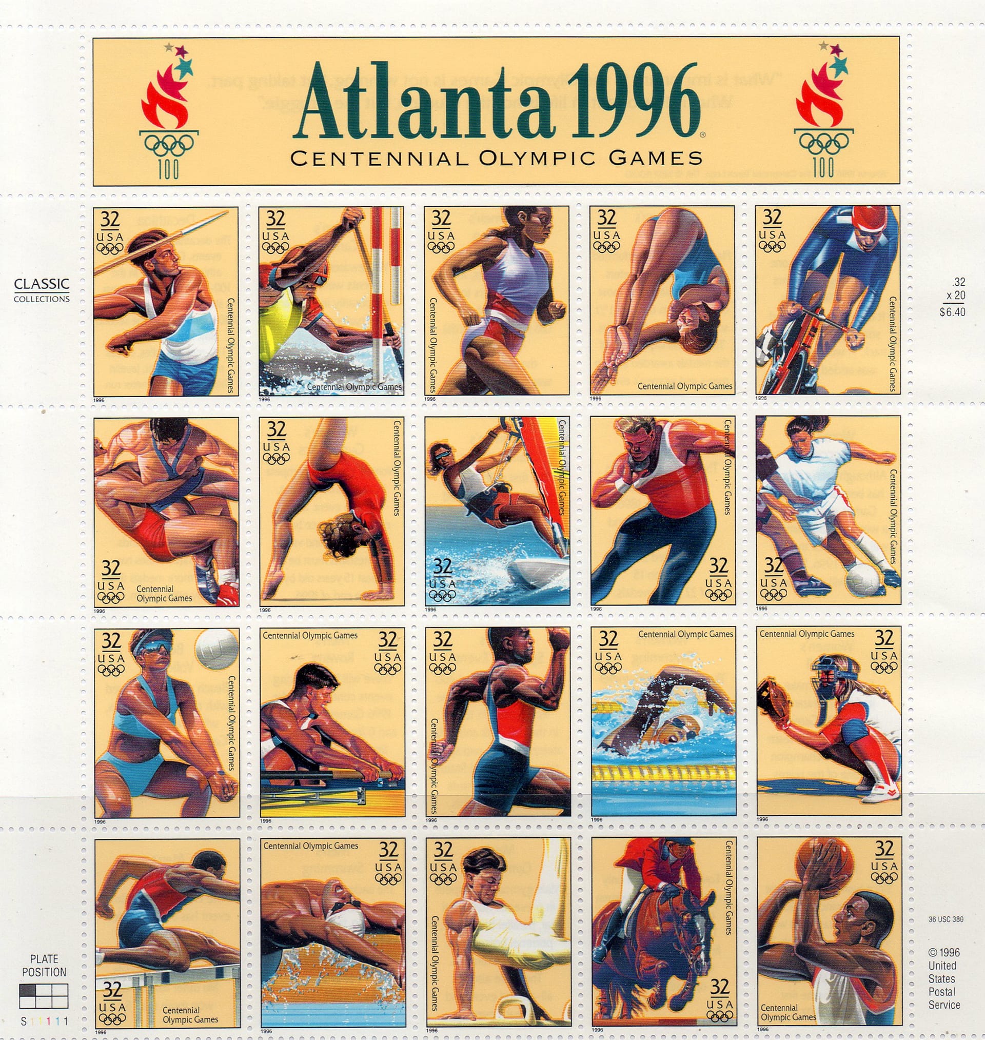 USA foglietto olimpiadi 1996
