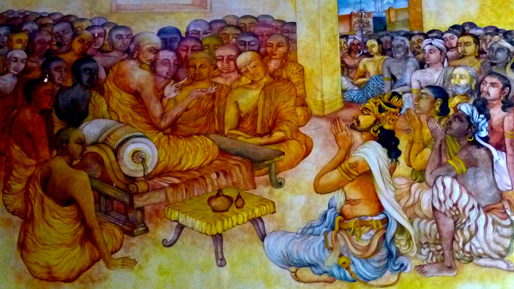 Nava Jetavana Temple Shravasti 014 King Asoka at the Third Council