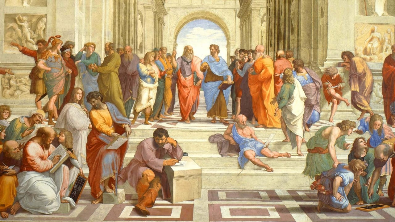 la scuola di atene raffaello musei vaticani 1280