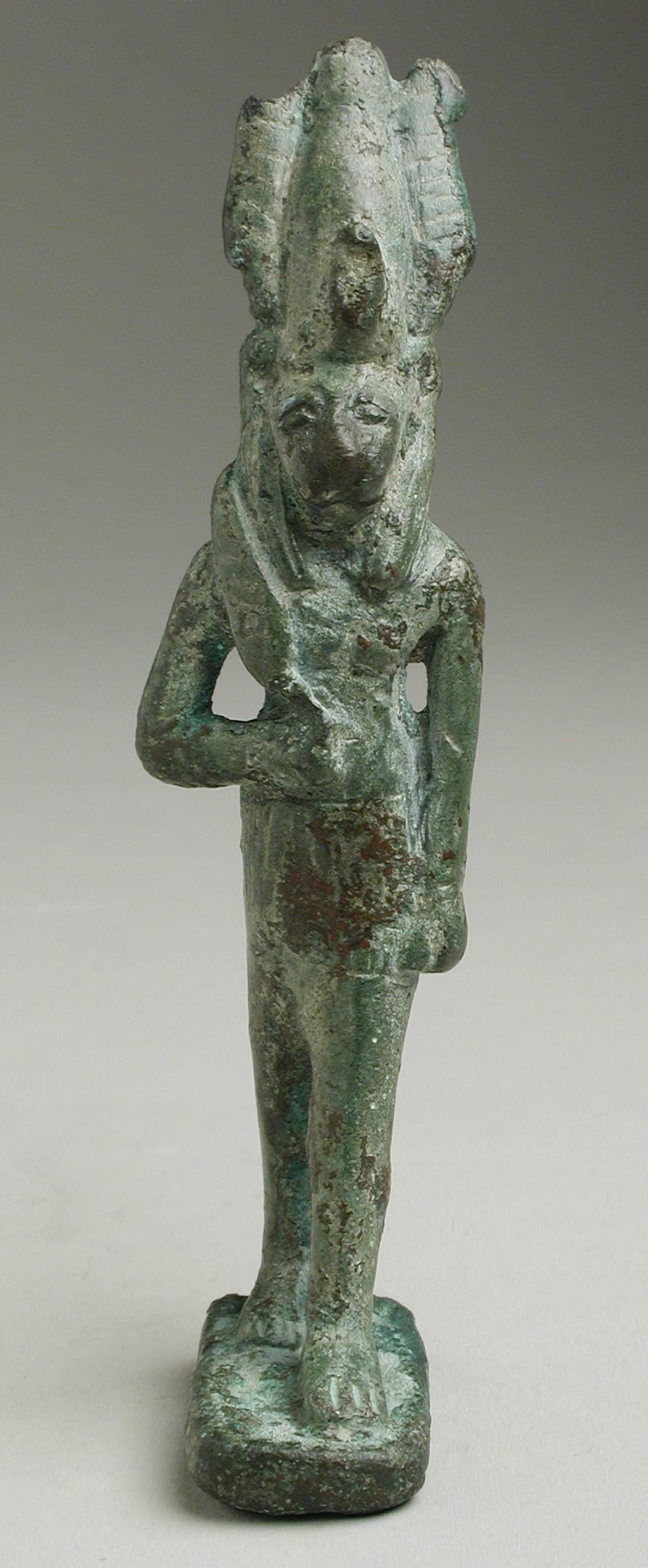 Figurine of a Lion Headed Deity Holding Knife LACMA M.80.203.107 1 of 2